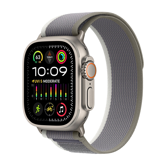 Watch Apple Watch Ultra 2 LTE 49mm Titanium Case with Trail Loop S/M - Green/Grey