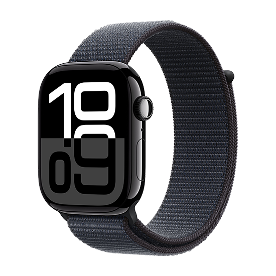 Watch Apple Watch Series 10 GPS 46mm Jet Black Aluminium Case with Sport Loop – Black