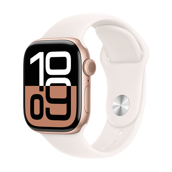 Watch Apple Watch Series 10 GPS + Cellular 42mm Rose Gold Aluminium Case with Sport Loop S/M – Light Blush
