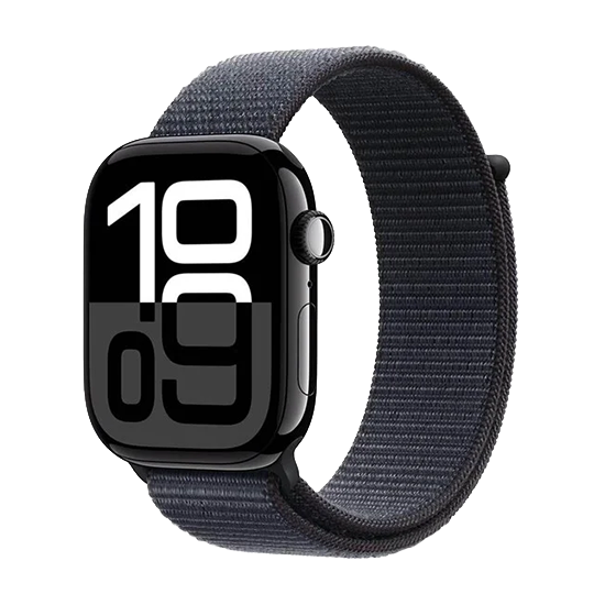 Watch Apple Watch Series 10 GPS + Cellular 46mm Jet Black Aluminium Case with Sport Loop – Black