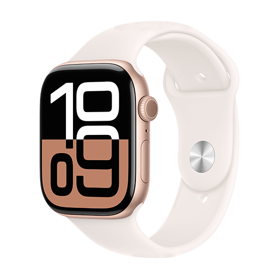 Watch Apple Watch Series 10 GPS 46mm Rose Gold Aluminium Case with Sport Band S/M - Light Blush