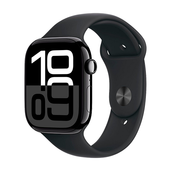 Watch Apple Watch Series 10 GPS 46mm Jet Black Aluminium Case with Black Sport Band S/M - Black