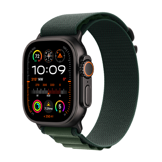 Watch Apple Watch Ultra 2 (2024) LTE 49mm Black Titanium Case with Alpine Loop M – Dark Green