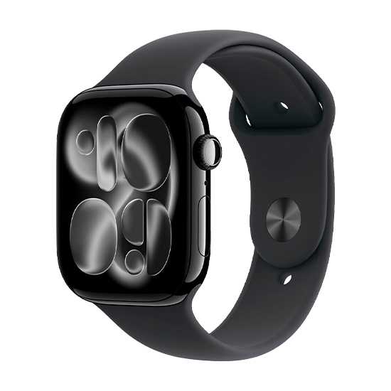 Watch Apple Watch Series 11 (2025) GPS 46mm Jet Black Aluminium Case with Black Sport Band S/M - Black