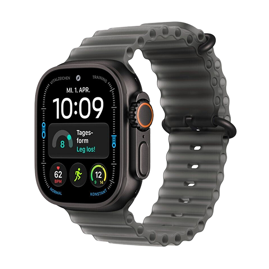 Watch Apple Watch Ultra 4 (2026) 5G 49mm  Black Titanium Case with Translucent Black Ocean Band – Black