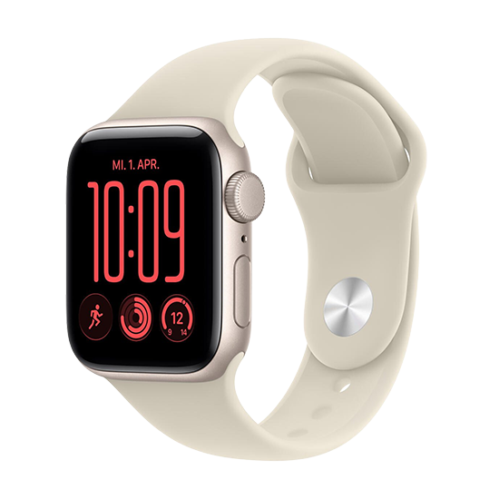 Watch Apple Watch SE 3 (2026) GPS 40mm Starlight Aluminium Case with Sand Sport Band S/M – Starlight