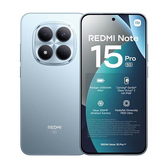 Xiaomi Redmi Note 15 Pro 5G Dual Sim 8GB RAM 256GB - Glacier Blue