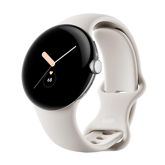 Watch Google Pixel Watch WiFi 41mm Polished Silver Case with Sport Band – Chalk