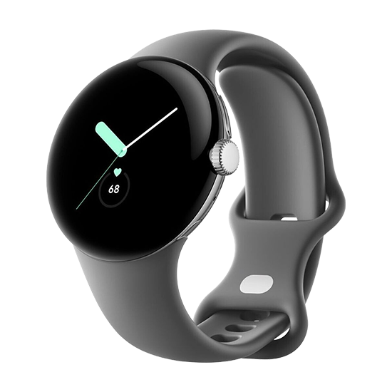 Watch Google Pixel Watch WiFi 41mm Polished Silver Case with Sport Band – Charcoal